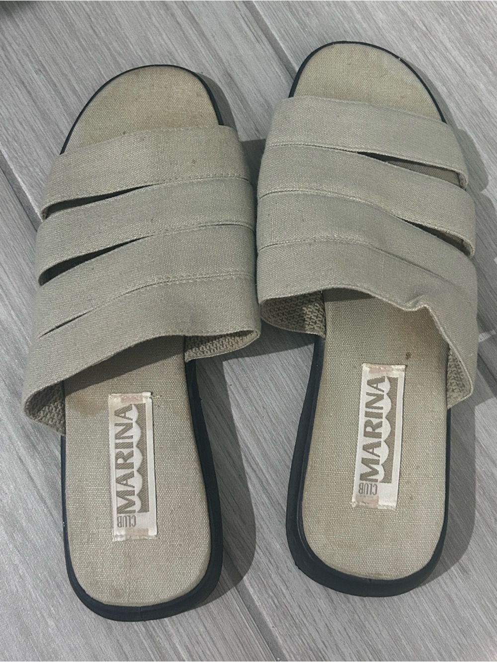 Club Marina Women's Khaki Slide Boat Sandals- used size 9